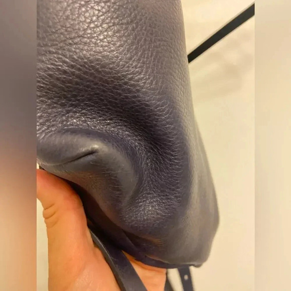 Madewell The Small Transport Leather Tote Dark Midnight Blue - Picture 5 of 15